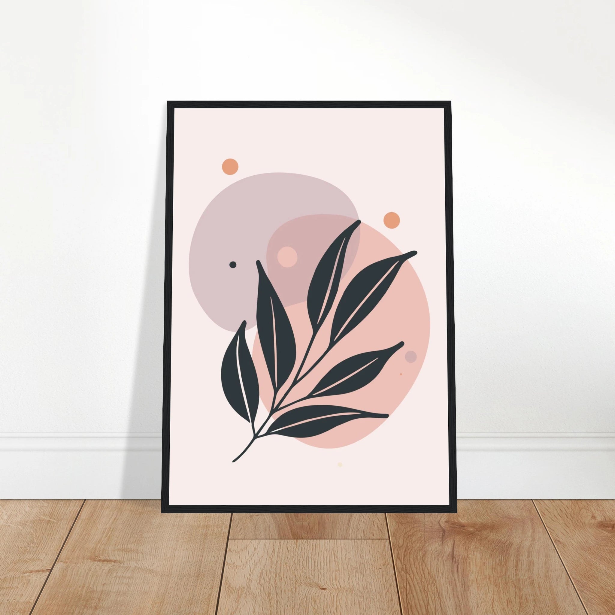 # all-groups - Muted Blush Leaves Modern Abstract Wall Art - Jerin