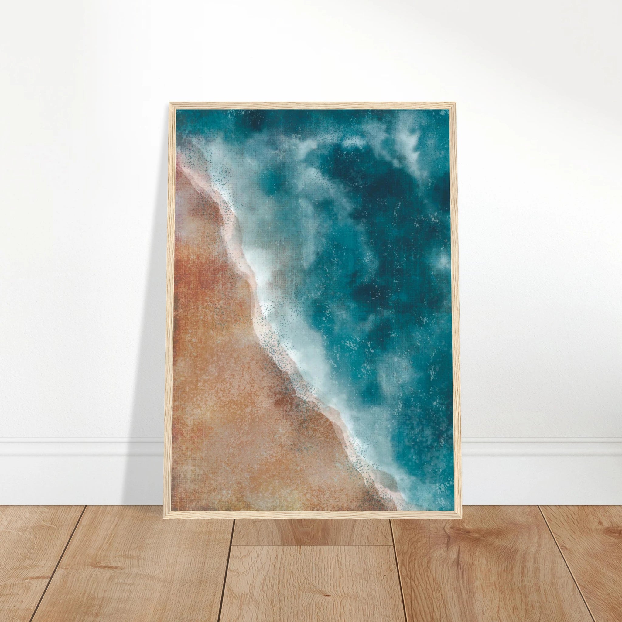 # all-groups - Stormy Shoreline – Moody Coastal Watercolour Art Print - Daisy