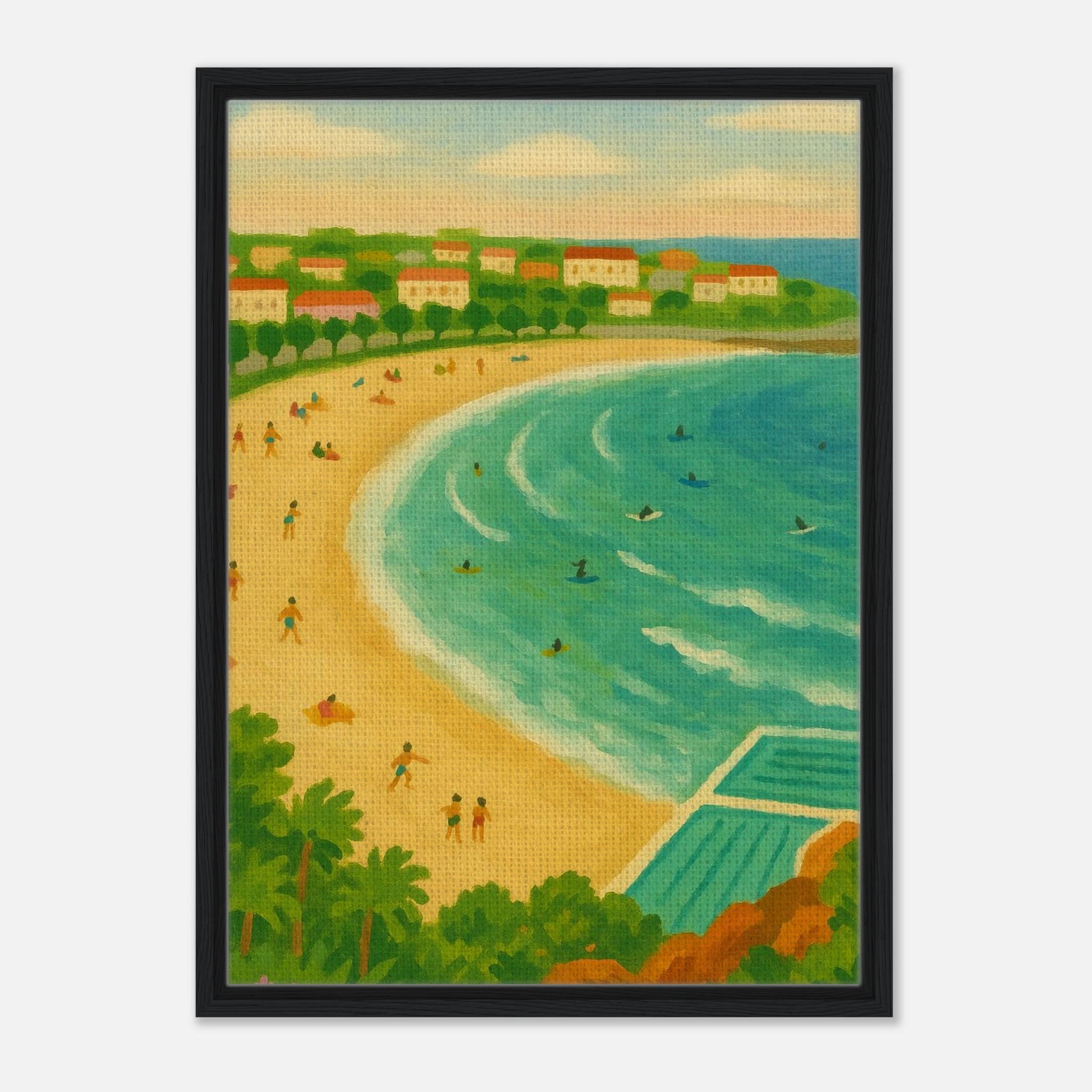 Black frame 50x70 cm 20x28″ - Bondi Beach Canvas Wall Art - Play By Print