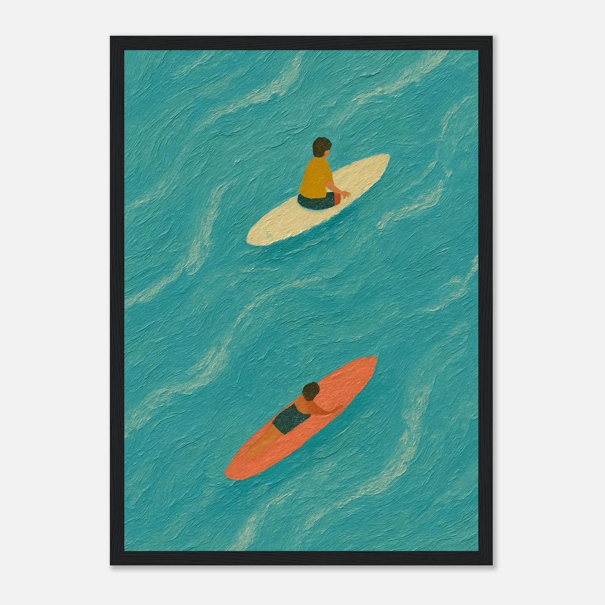 Black frame A3 (29.7 x 42 cm) - "Drift and Dream" Surf Print | Minimal Coastal Wall Art - Play By Print