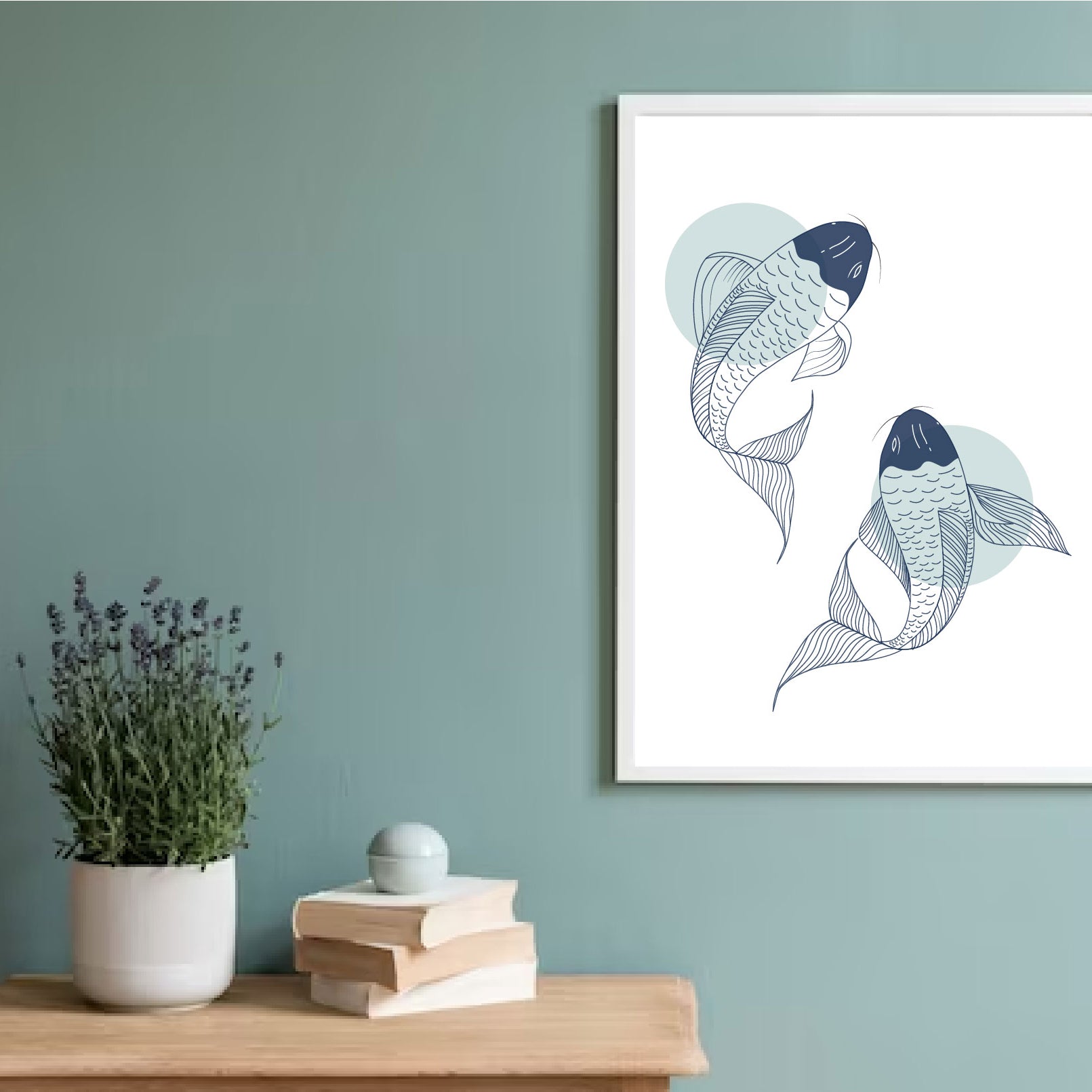 # all-groups - Minimalist Koi Fish Art Print - Jerin