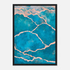Black frame - Cracked Ocean – Abstract Teal Coastal Texture Art Print - Daisy