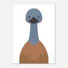 Unframed - Emu – Minimalist Australian Animal Art Print | Native Bird Poster for Nursery or Classroom - Play By Print