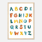 Wood frame - Dinosaur Alphabet Poster | A–Z Dino-Themed ABC Print for Kids - CDT