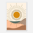 White frame - Minimalist Sun Print Boho Desert Landscape Wall Art - Play By Print