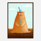 Dark wood frame A2 (42 x 59.4 cm) - Bear and Bird Nursery Print | Whimsical Animal Wall Art for Kids’ Rooms - Iris