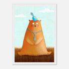 White frame A4 (21x29.7 cm 8x12") - Bear and Bird Nursery Print | Whimsical Animal Wall Art for Kids’ Rooms - Iris