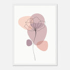 White frame - Minimalist Poppy Flower Art Print - Jerin