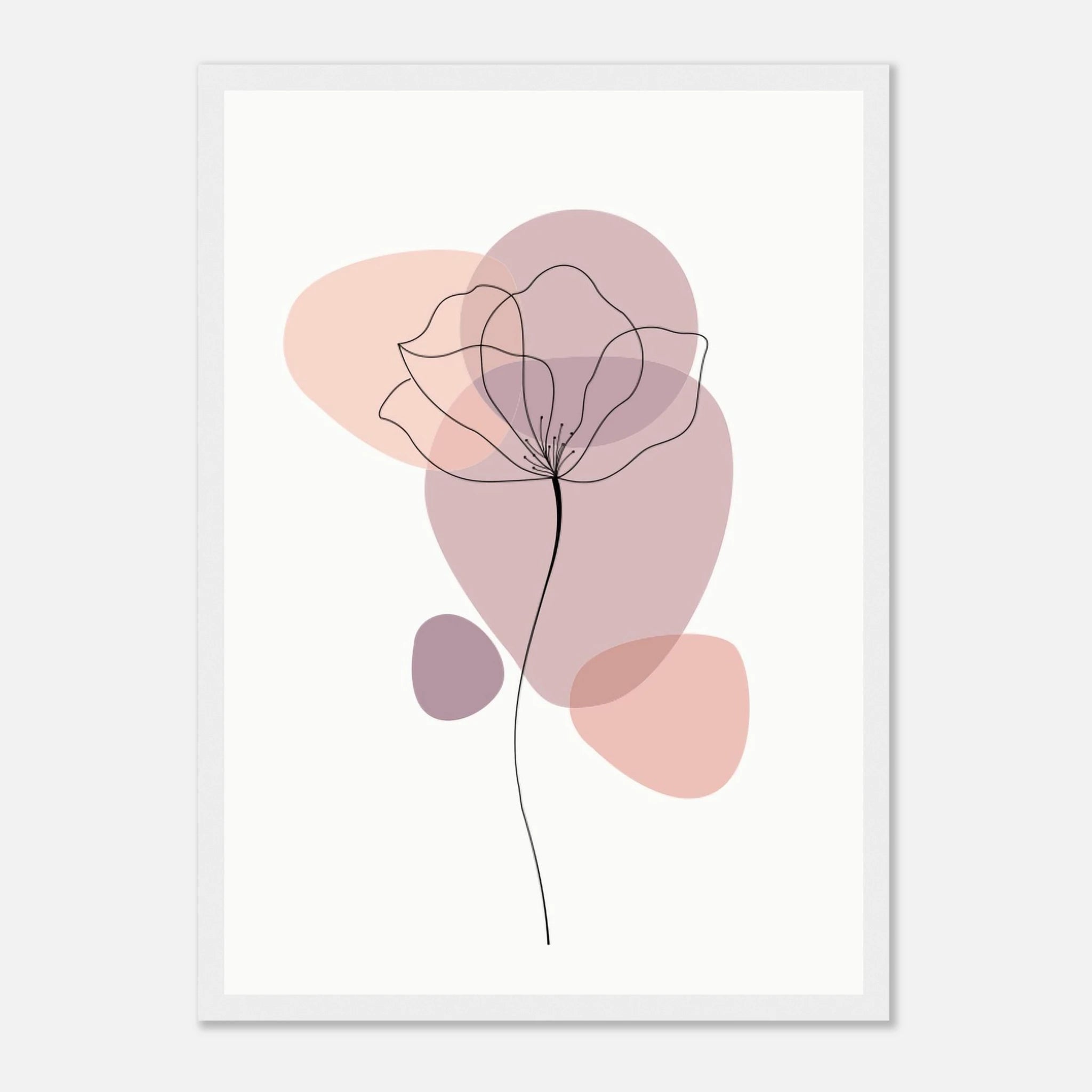 White frame - Minimalist Poppy Flower Art Print - Jerin