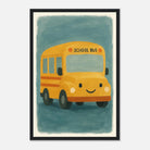Black frame 30x45 cm 12x18″ - Happy School Bus – Whimsical Nursery Art Print - Play By Print
