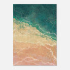 Unframed - Golden Shoreline – Textured Coastal Abstract Print in Teal & Sand - Daisy
