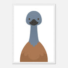 White frame - Emu – Minimalist Australian Animal Art Print | Native Bird Poster for Nursery or Classroom - Play By Print