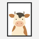 Black frame - Cow – Minimalist Farm Animal Art Print - Play By Print