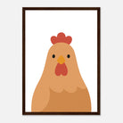 Dark wood frame - Chicken Nursery Print – Farm Animal Wall Art for Kids - Play By Print