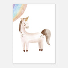 Unframed - Watercolour Unicorn Turned & Rainbow Wall Art - Olga