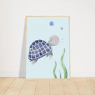 # all-groups - Blue Sea Turtle Nursery Print | Watercolour Ocean Animal Wall Art for Kids - Iris