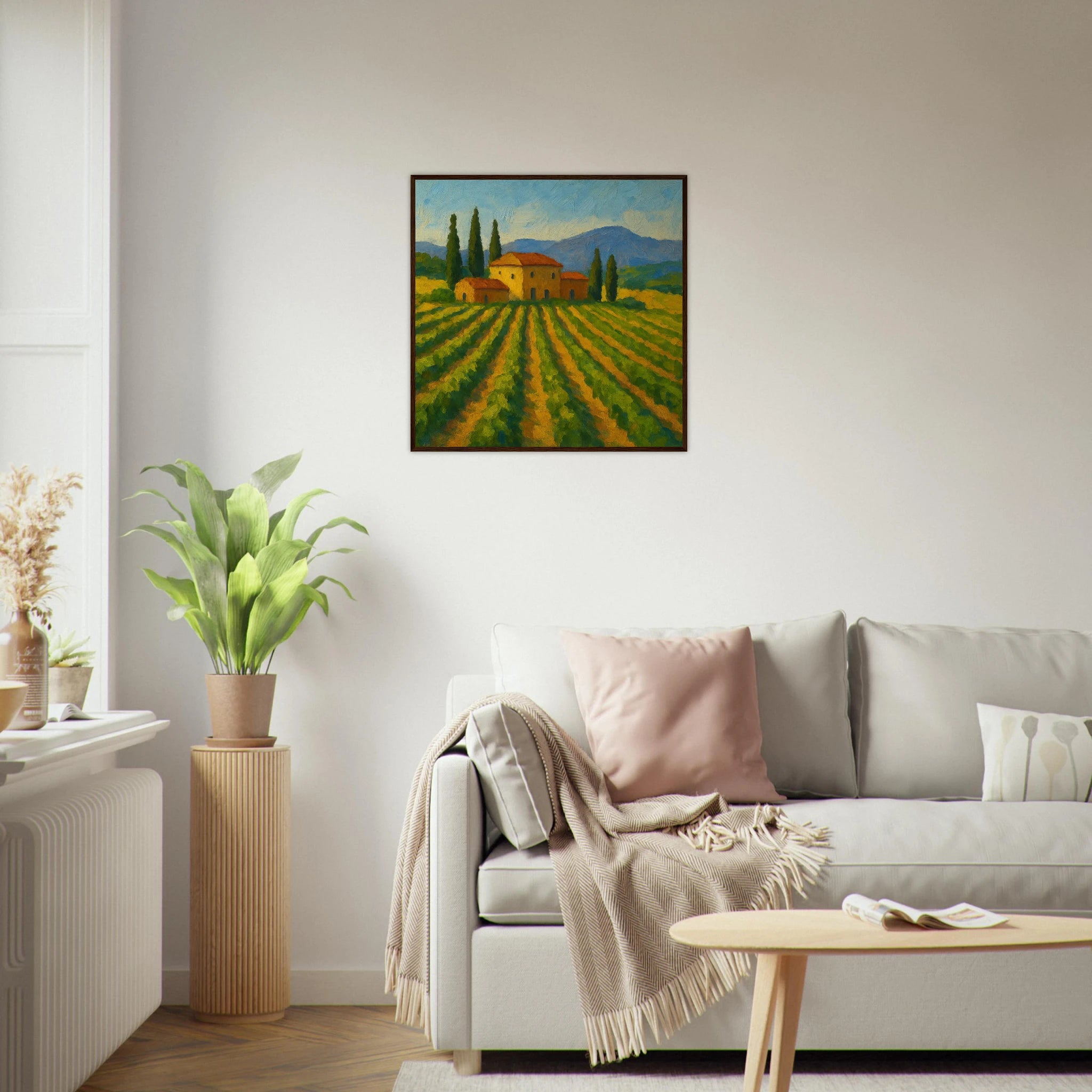 # all-groups - “Golden Rows” | Tuscany Vineyard Landscape Print - Play By Print