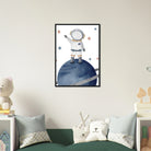 # all-groups - Watercolour Astronaut Standing on Planet Wall Art - Olga