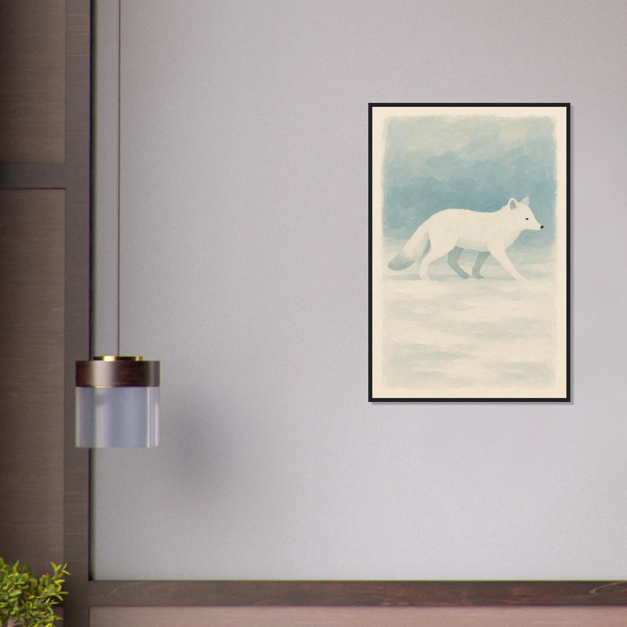 # all-groups - Silent Steps – Arctic Fox in Snow Wall Art Print - Play By Print