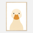 Wood frame - Duck – Minimalist Farm Animal Art Print | Nursery or Educational Wall Poster - Play By Print