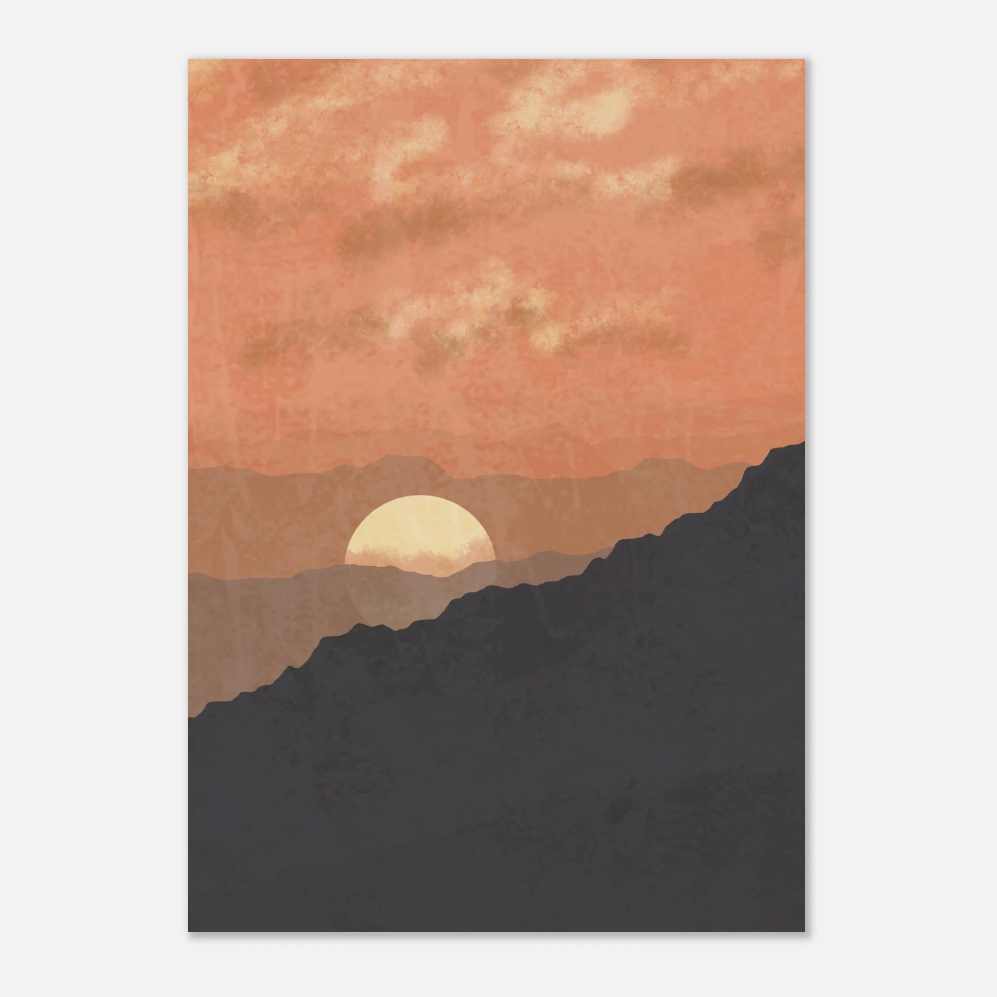 Unframed - Amber Dusk – Abstract Mountain Sunset Wall Art by Daisy - Play By Print