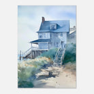 Unframed - Seaside Cottage Steps – Coastal Art Print - Play By Print