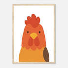Wood frame - Rooster – Minimalist Farm Animal Art Print - Play By Print