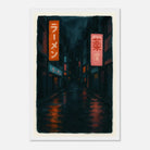 White frame 30x45 cm 12x18″ - Midnight Neon – Tokyo Alley Art Print - Play By Print