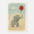 Unframed 40x60 cm 16x24″ - Baby Elephant with Balloon – Gouache Nursery Art Print - Play By Print