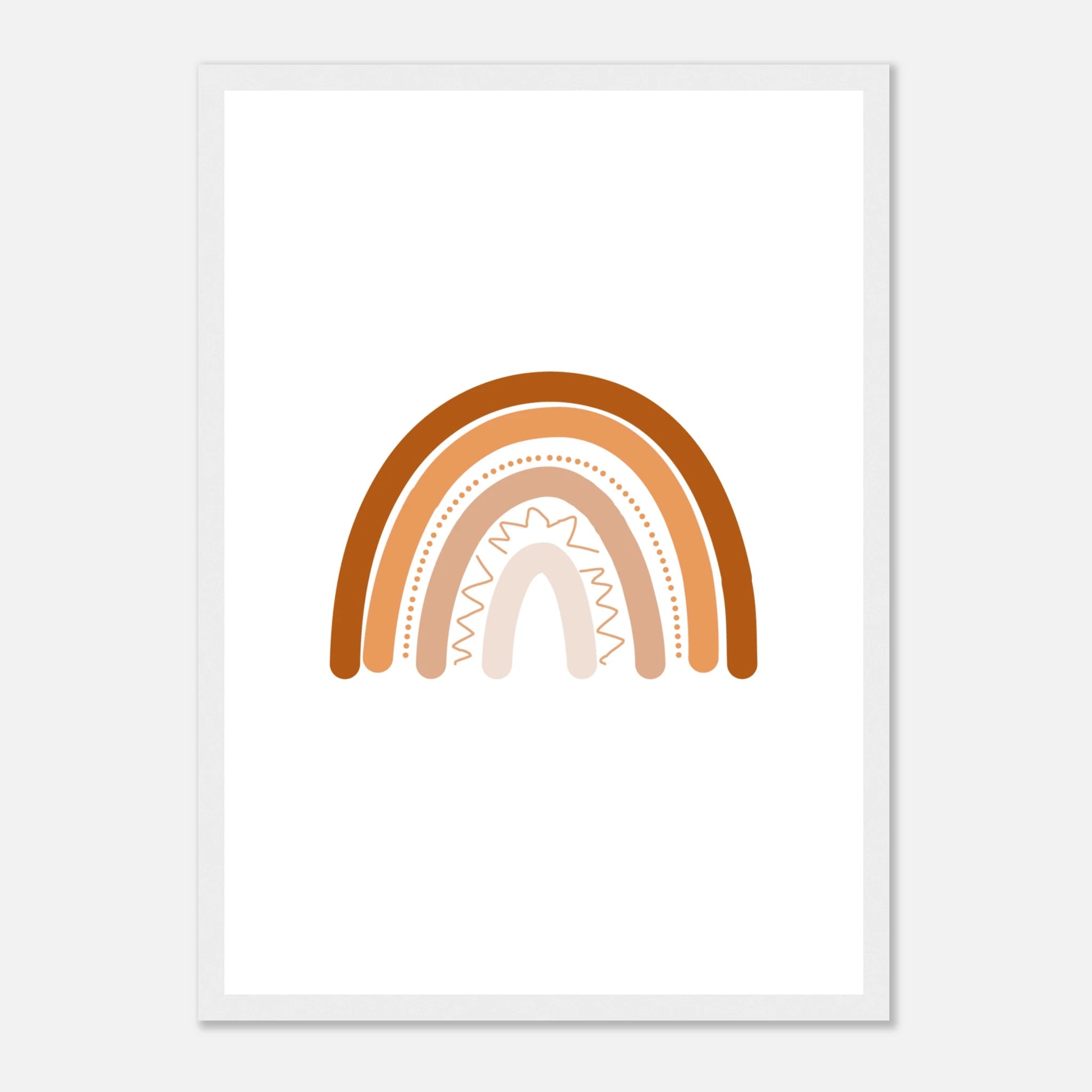 White frame - Earthy Rust Boho Rainbow Wall Art - Jerin