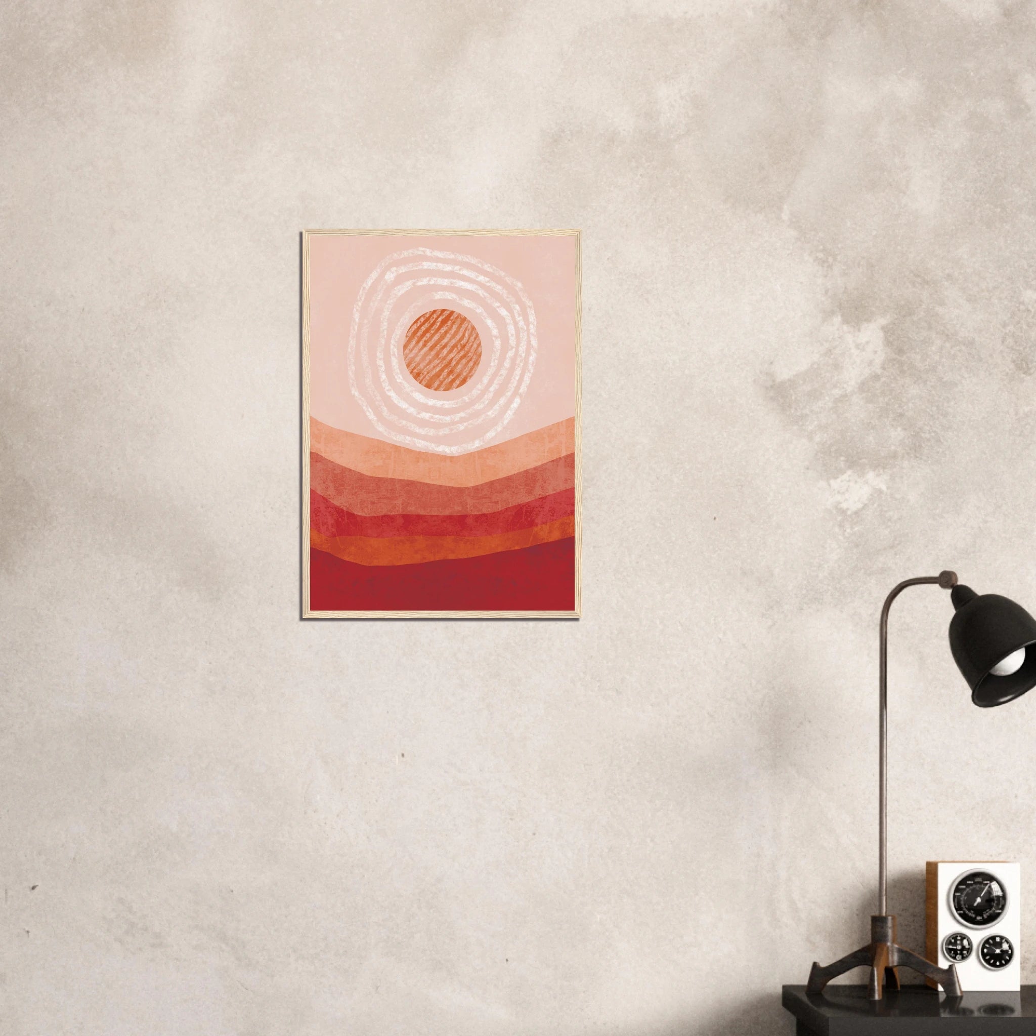 # all-groups - Solar Bloom – Abstract Sunrise Wall Art in Terracotta Tones - Daisy