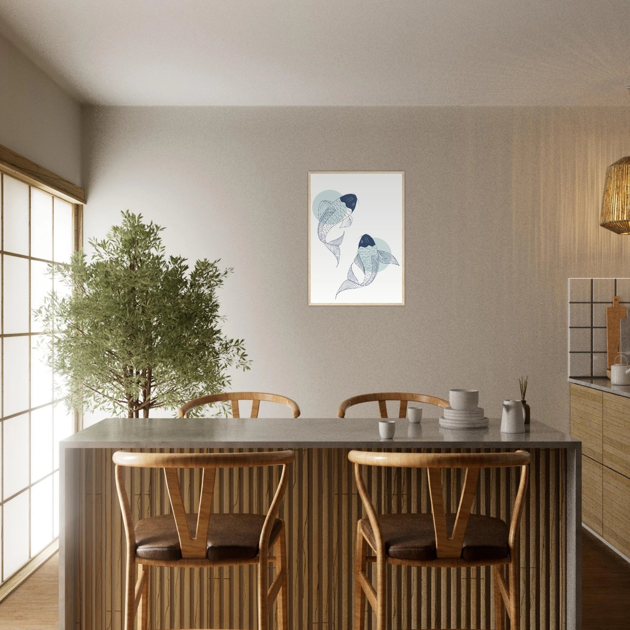 # all-groups - Minimalist Koi Fish Art Print - Jerin