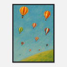 Black frame A2 (42 x 59.4 cm) - Up and Away Hot Air Balloon Wall Art | Whimsical Nursery or Playroom Print - Play By Print