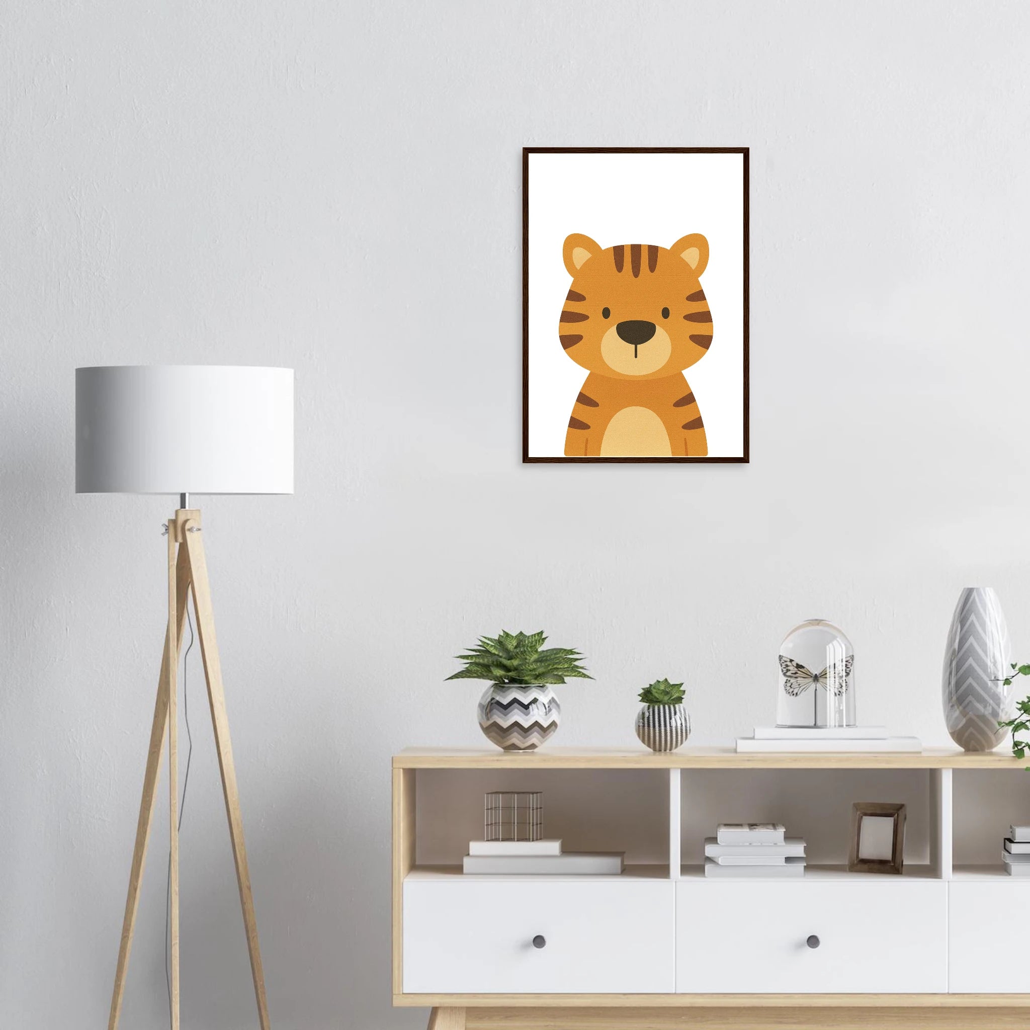 # all-groups - Tiger – Minimalist Jungle Animal Art Print | Safari Nursery or Kids’ Room Poster - Play By Print