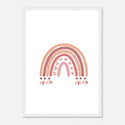 White frame - Boho Pink Rainbow Wall Art - Jerin