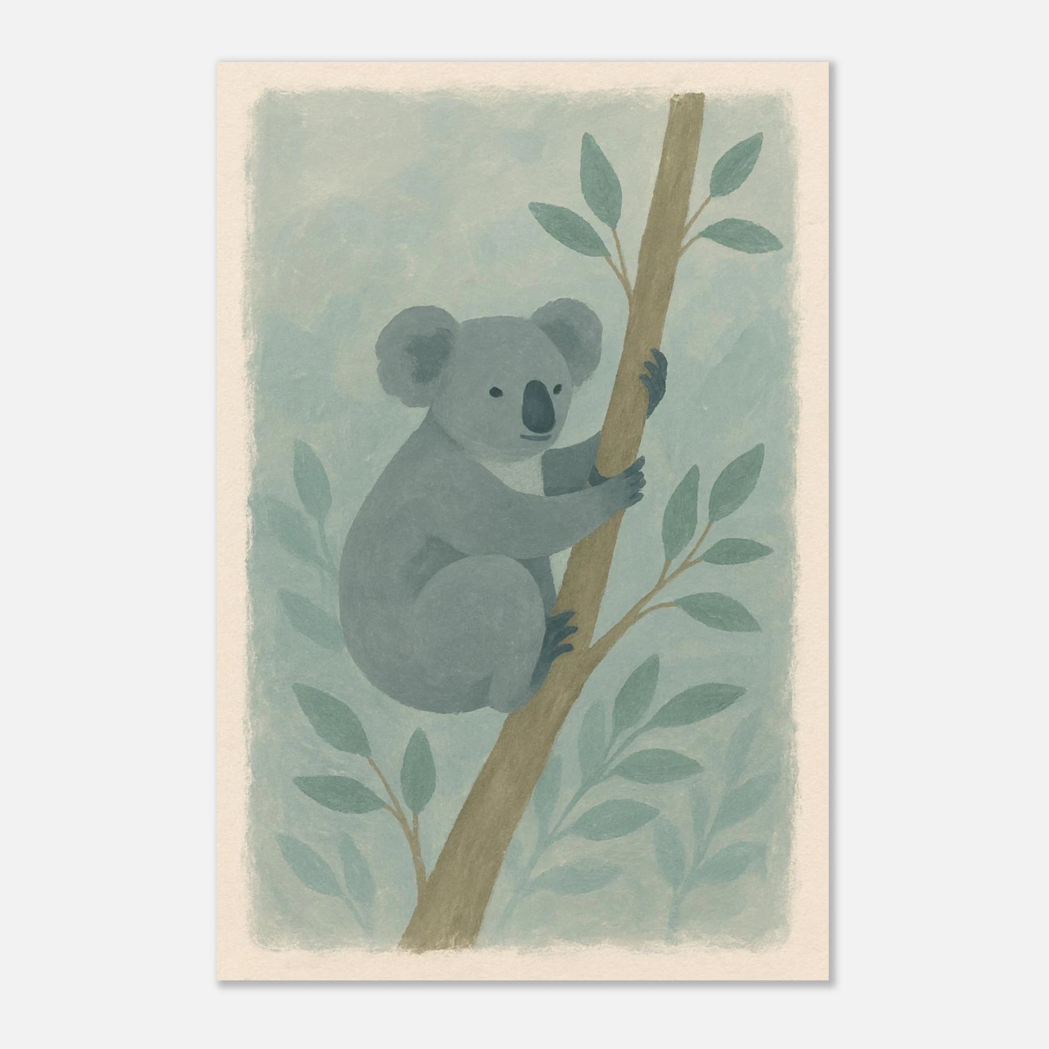 Unframed 60x90 cm 24x36″ - Cuddly Koala in the Eucalypts – Australian Nursery Art Print - Play By Print