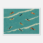White frame A3 (29.7 x 42 cm) - “The Paddle Out” Print | Retro Surfer Wall Art - Play By Print