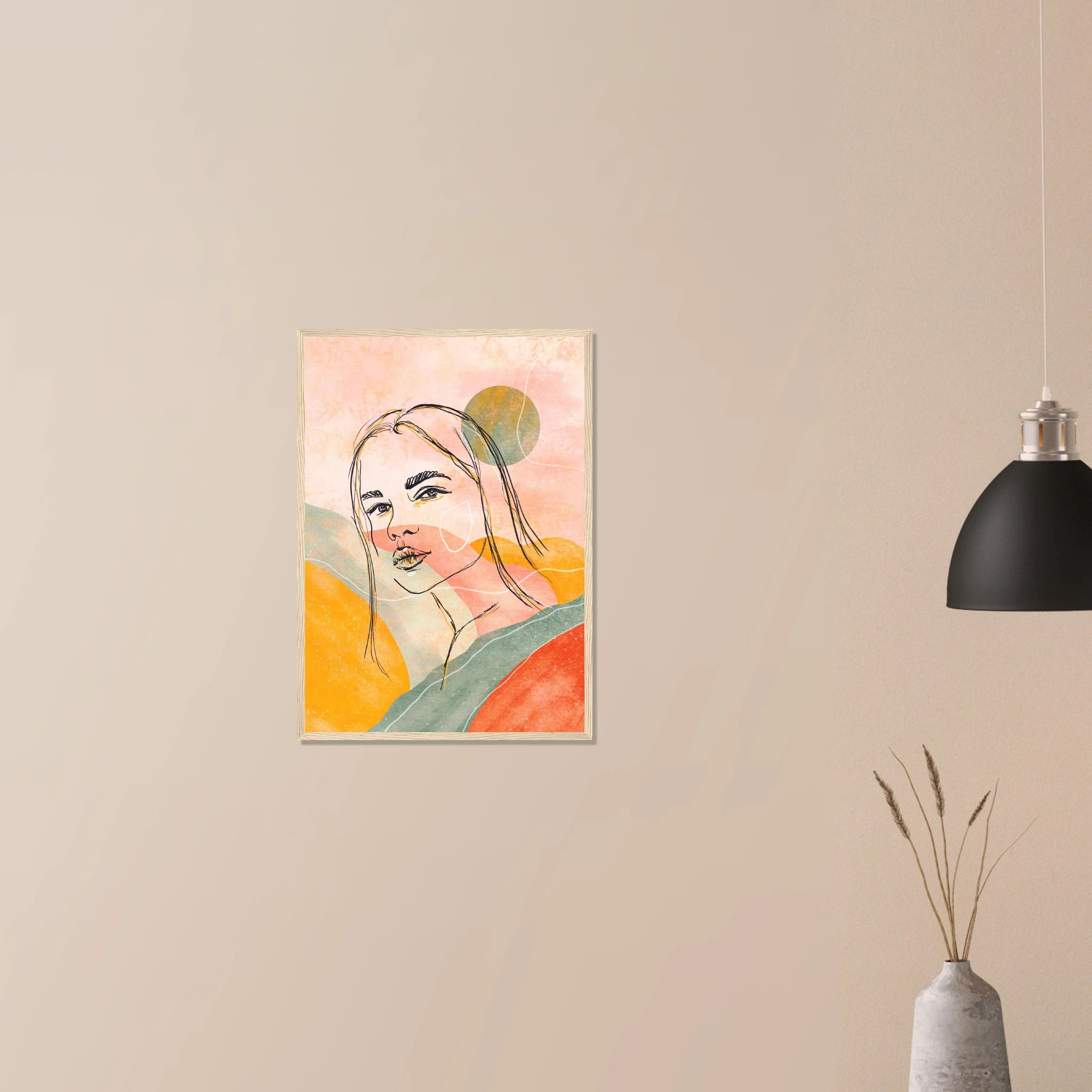 # all-groups - Sunset Muse – Abstract Female Portrait Wall Art - Daisy