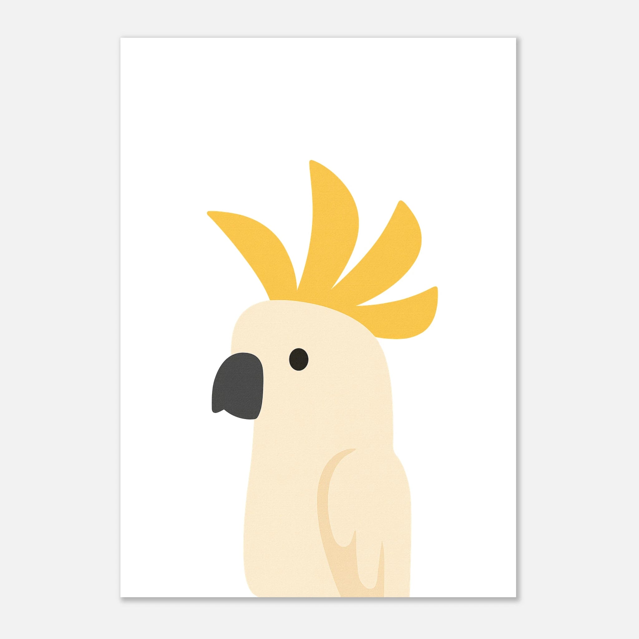 Unframed - Cockatoo – Minimalist Bird Art Print | Australian Animal Poster for Nursery or Home - Play By Print