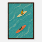 Dark wood frame A3 (29.7 x 42 cm) - "Drift and Dream" Surf Print | Minimal Coastal Wall Art - Play By Print