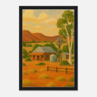 Black frame 40x60 cm 16x24″ - Outback Homestead – Australian Farmhouse Canvas Wall Art - Play By Print