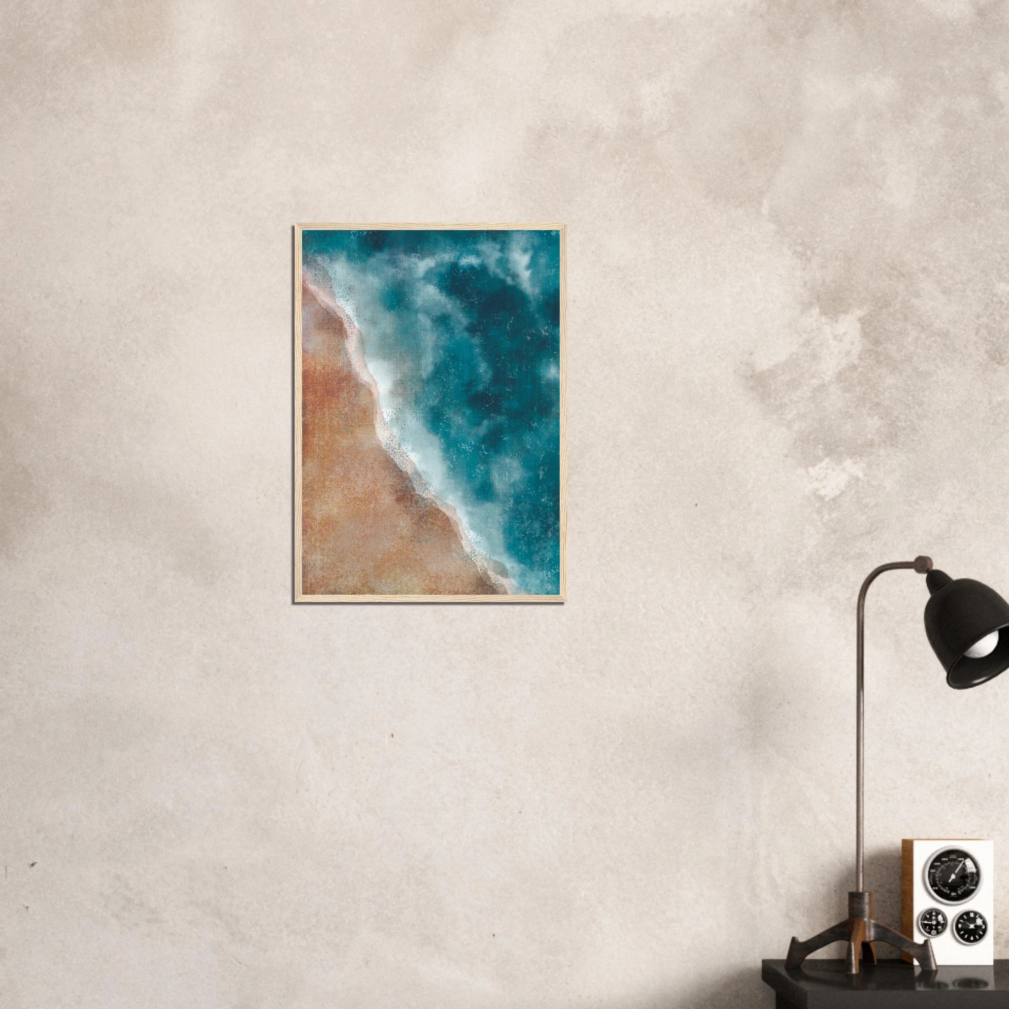 # all-groups - Stormy Shoreline – Moody Coastal Watercolour Art Print - Daisy