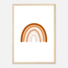 Wood frame - Earthy Rust Boho Rainbow Wall Art - Jerin