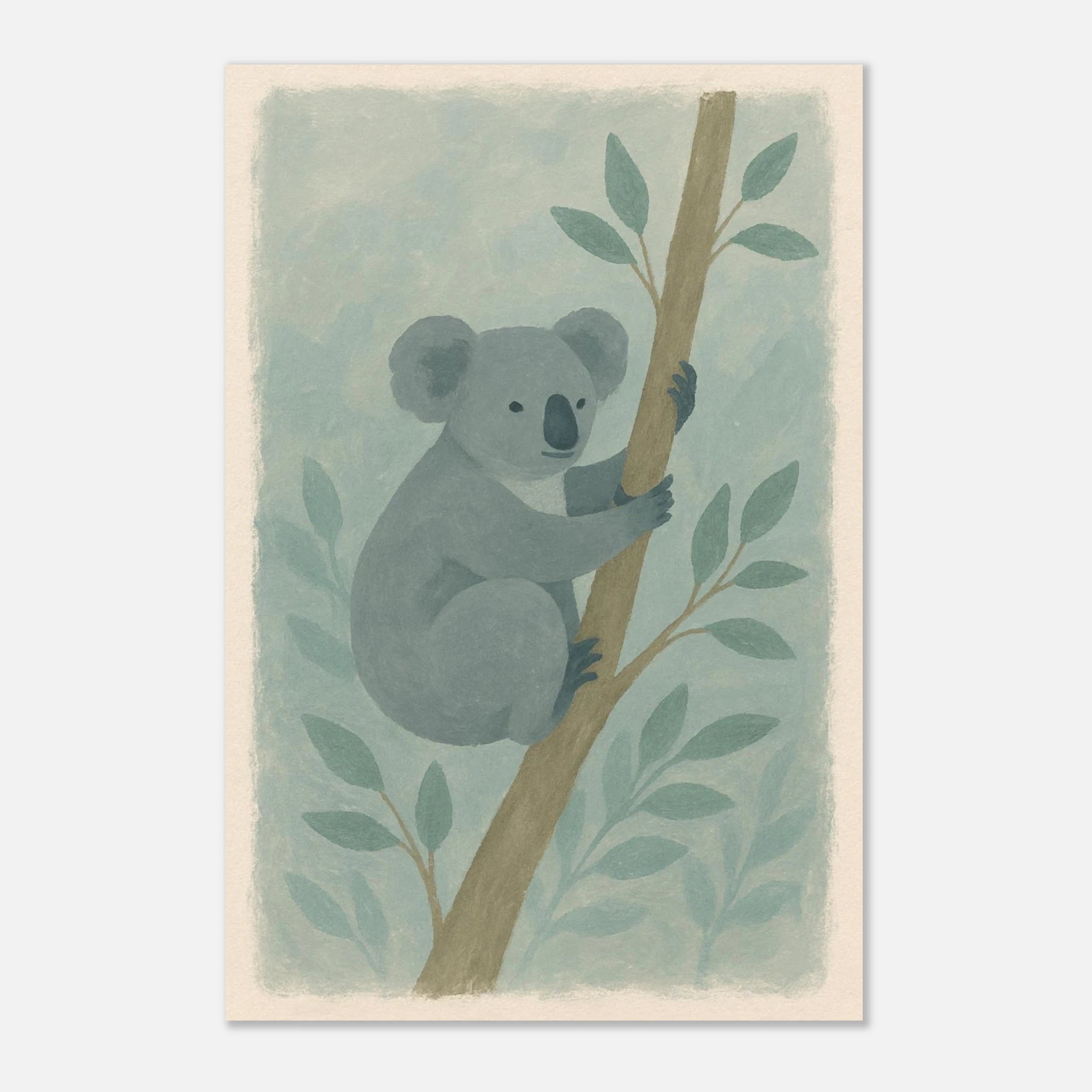 Unframed 30x45 cm 12x18″ - Cuddly Koala in the Eucalypts – Australian Nursery Art Print - Play By Print