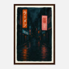 Dark wood frame 30x45 cm 12x18″ - Midnight Neon – Tokyo Alley Art Print - Play By Print