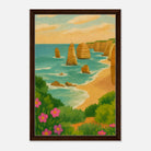 Dark wood frame 40x60 cm 16x24″ - Twelve Apostles Coastal Canvas Wall Art - Play By Print