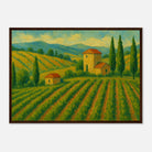 Dark wood frame A2 (42 x 59.4 cm) - Tuscan Serenity – Golden Vineyard Landscape Wall Art Print - Play By Print