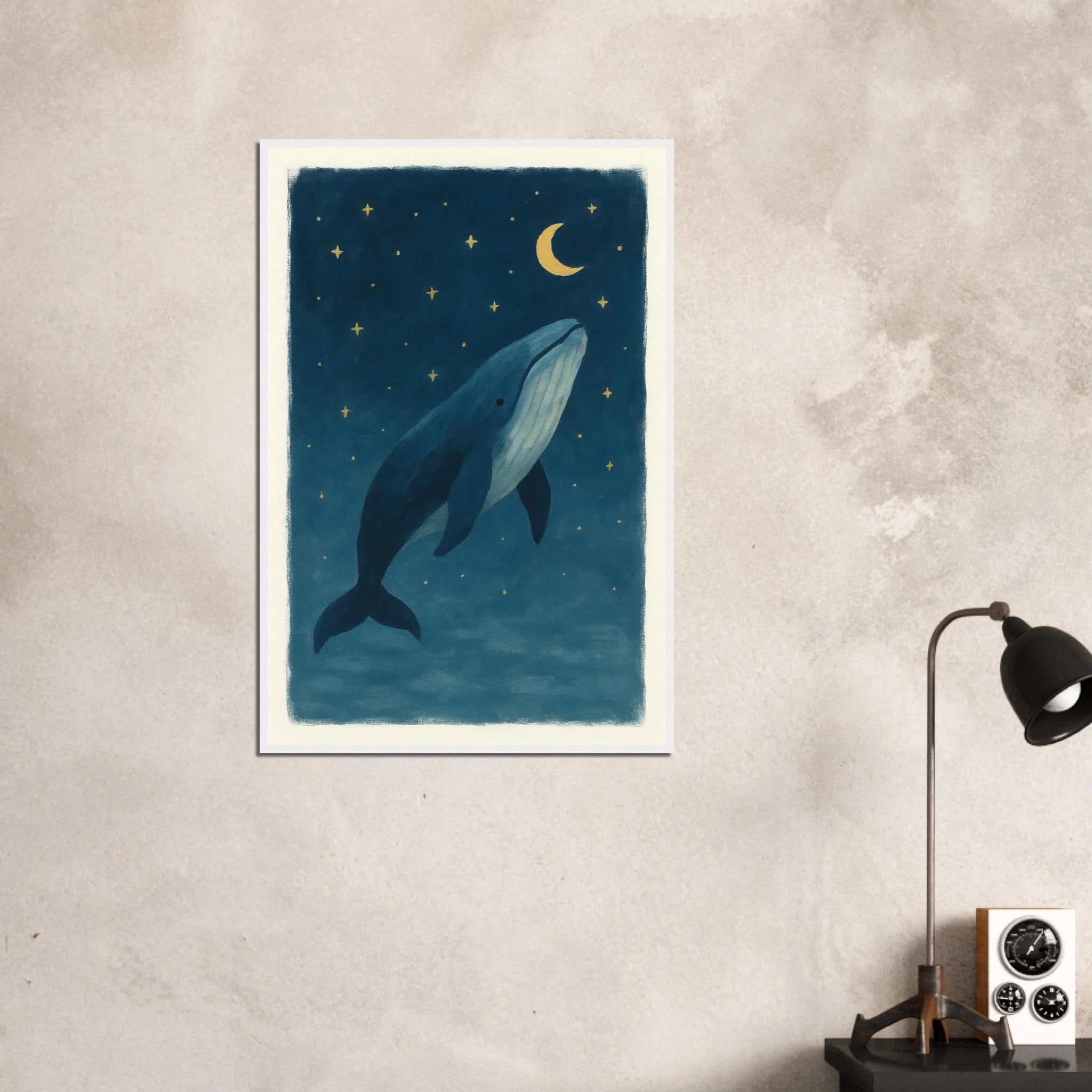 # all-groups - Whale Wishes Under the Moon – Magical Nursery Art Print - Play By Print