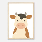 Wood frame - Cow – Minimalist Farm Animal Art Print - Play By Print