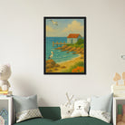# all-groups - Seaside Jetty – Coastal Pelican Canvas Wall Art - Play By Print